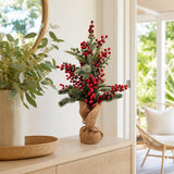 Berry and Pine Frosted Tree styled in an Australian Christmas setting