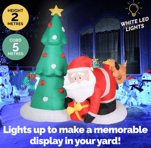Inflatable Santa and Puppy (1.95m) - View 1