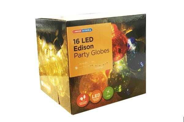 16 LED Edison Party Globes 2 Asst