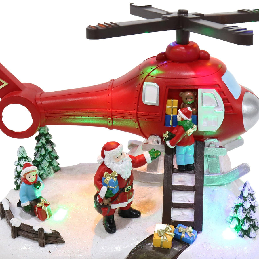 LED Santa Helicopter Spinning Propeller