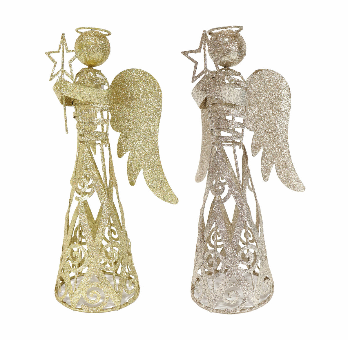 Glitter Metal Angel Asst (30cm)