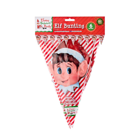 Elves Behaving Badly Bunting Flag