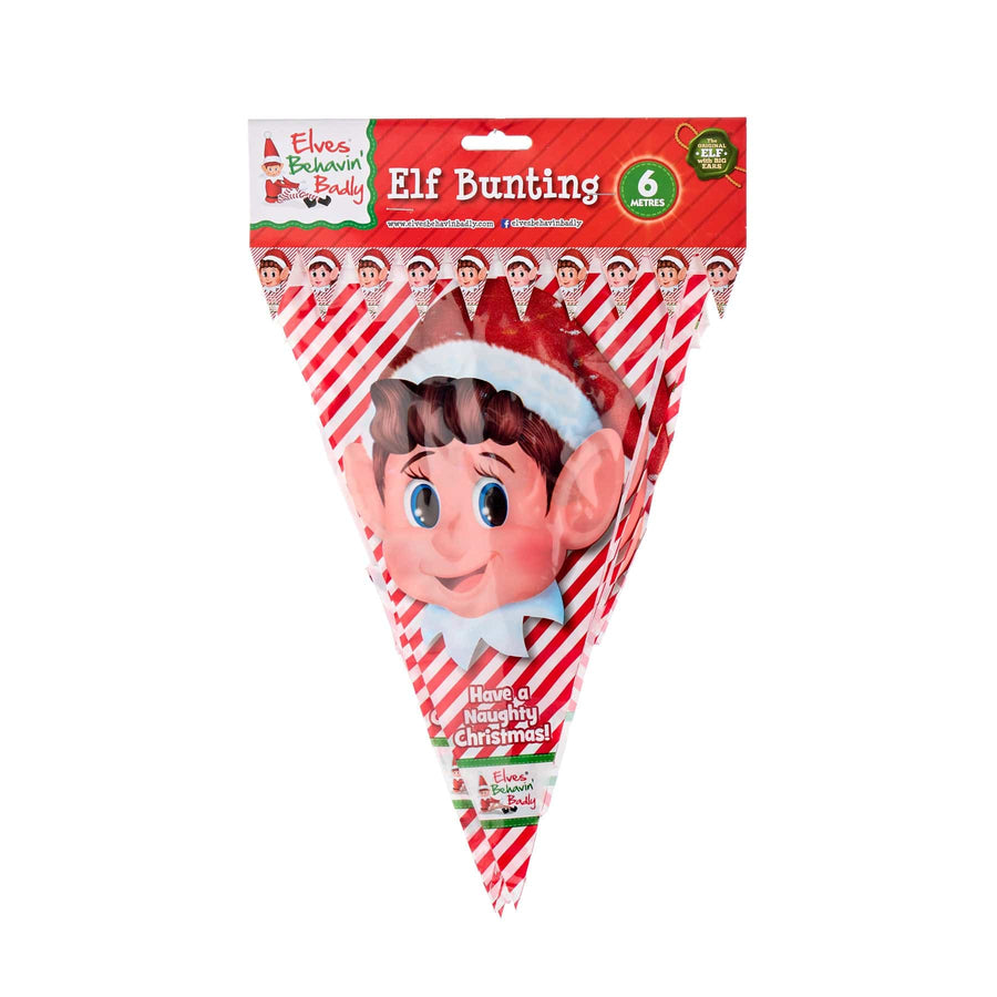 Elves Behaving Badly Bunting Flag