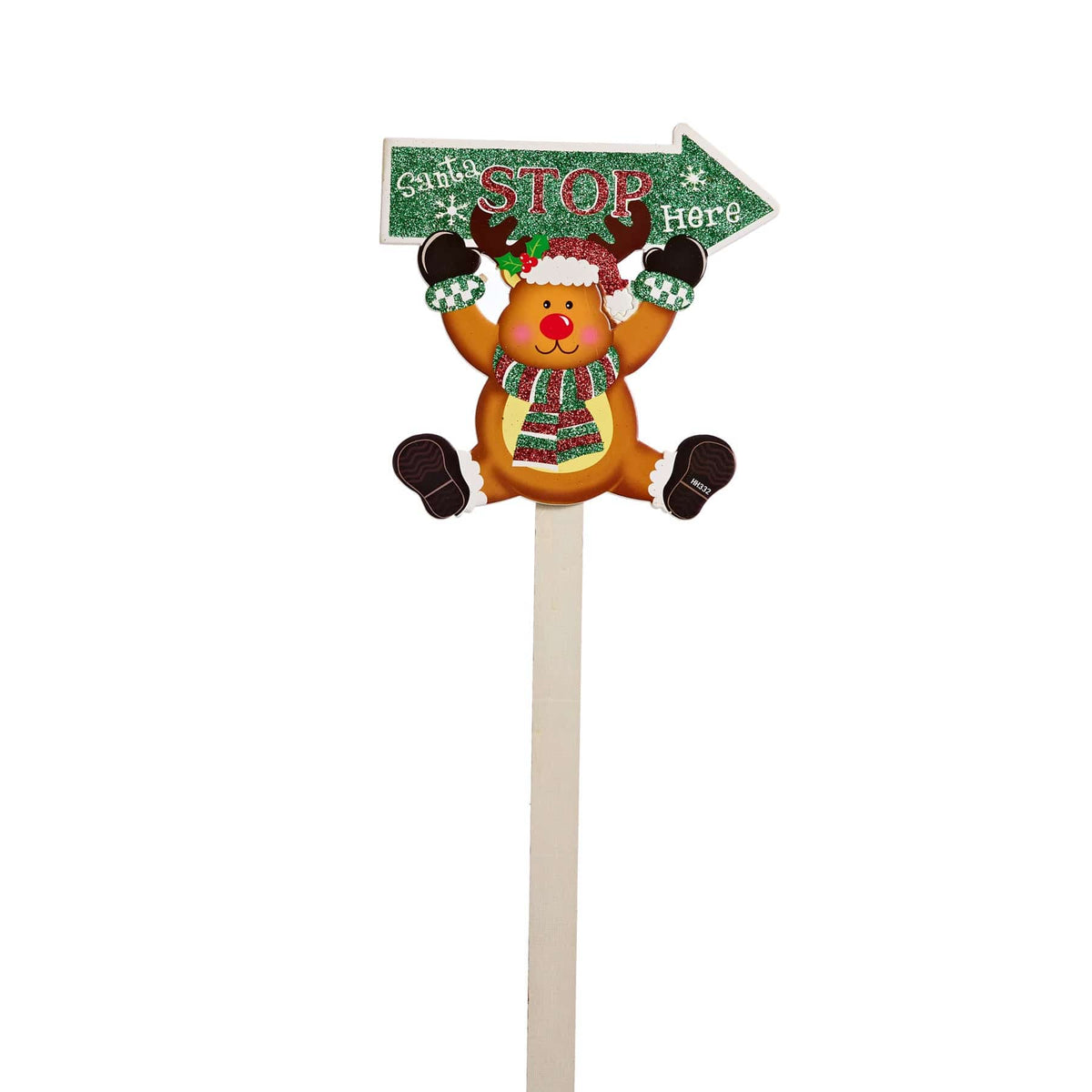 Santa Stops Here Garden Stake Christmas Decoration 2 Asst