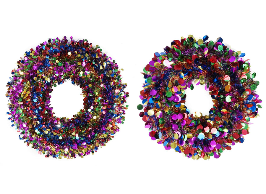 Tinsel Wreath with Large Dots (50cm)