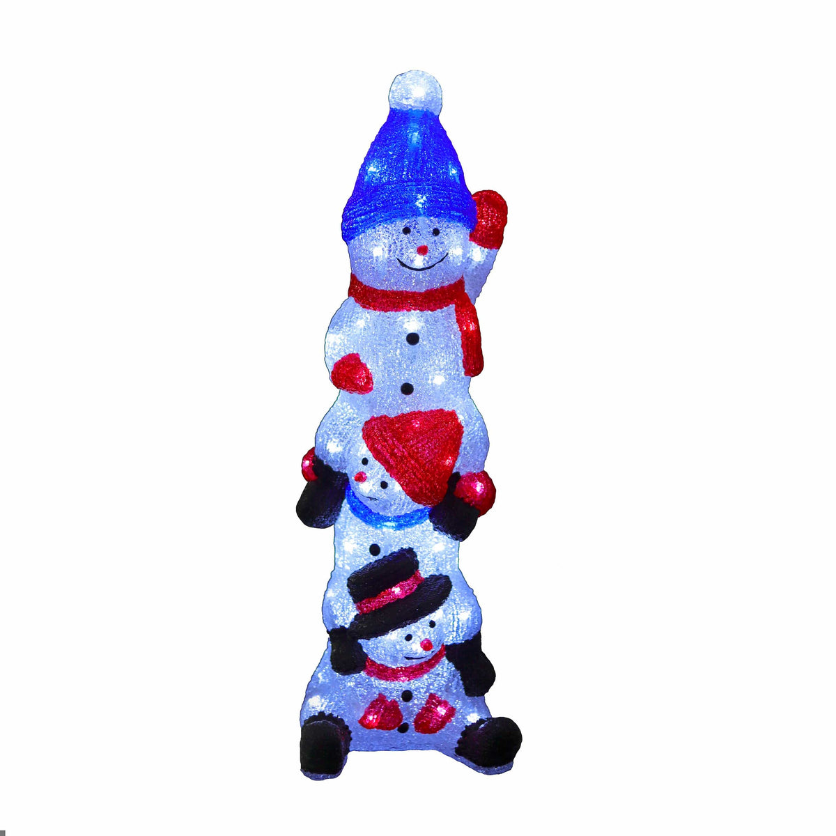 3D Acrylic Stack of 3 Cheeky Snowmen
