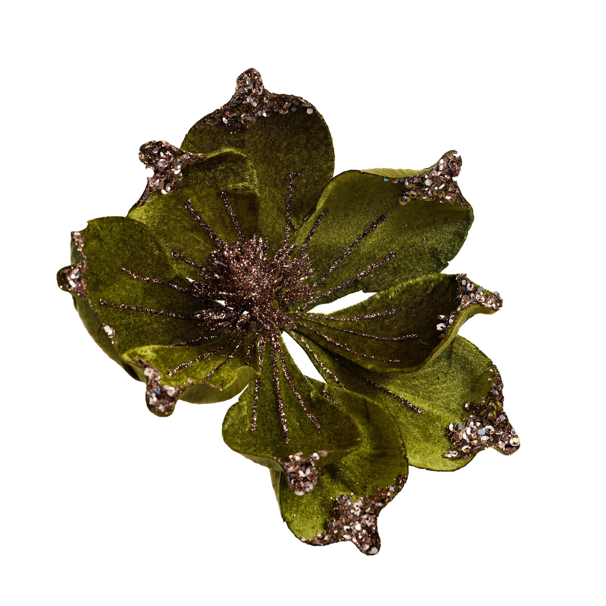 Sage or Magenta Velour Flower with Clip (22cm)