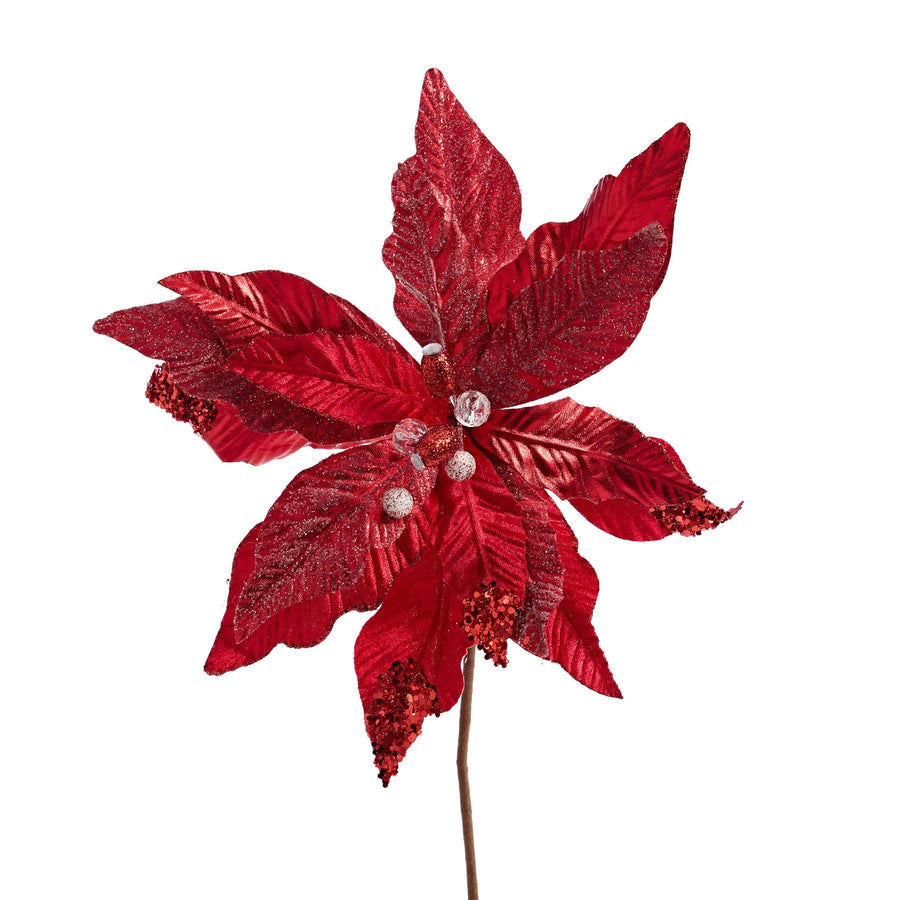 Red Poinsettia Stem (35cm)