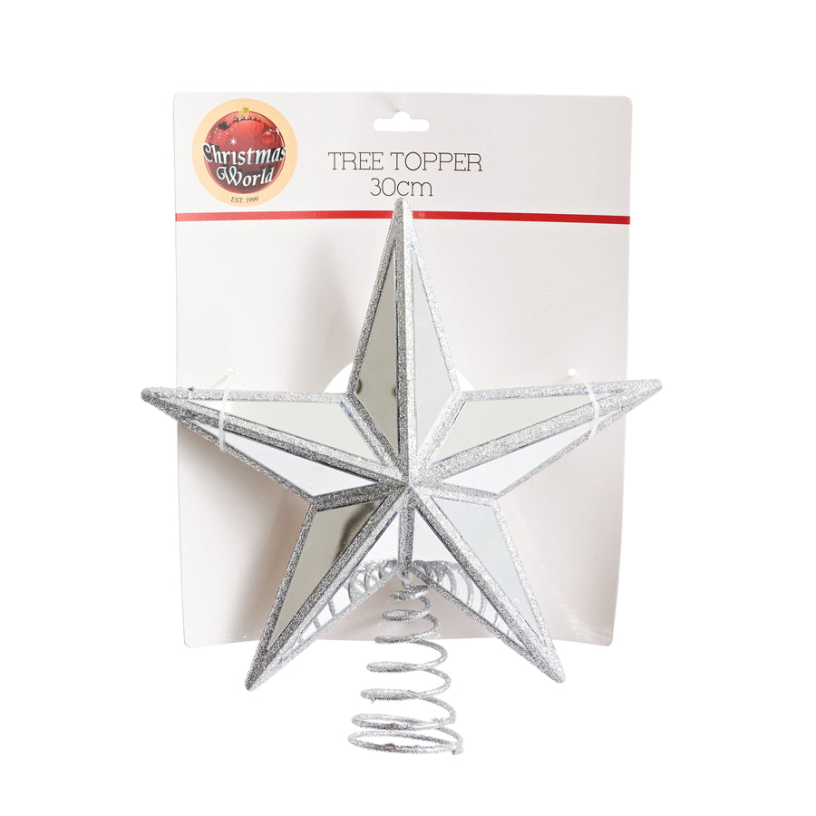 Silver Star Tree Topper (30cm)