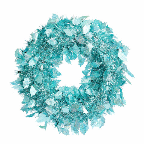 Iridescent Turquoise Tinsel Wreath (45cm)