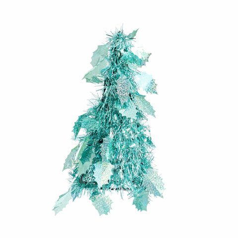 Green Iridescent Tinsel Tree (26cm)