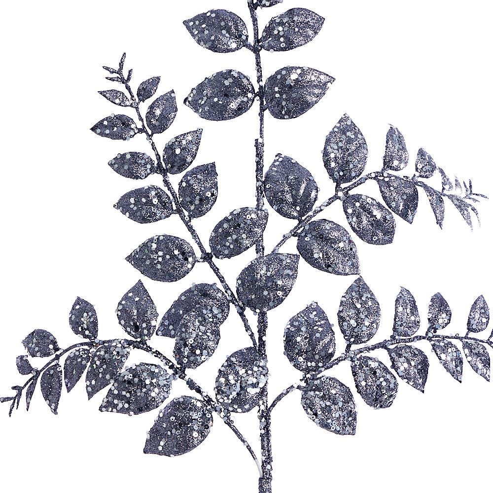 Grey Glitter Leaf Pick (70cm)