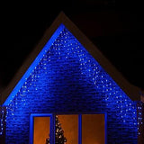 LED Blue Icicle Lights (20m) - View 1