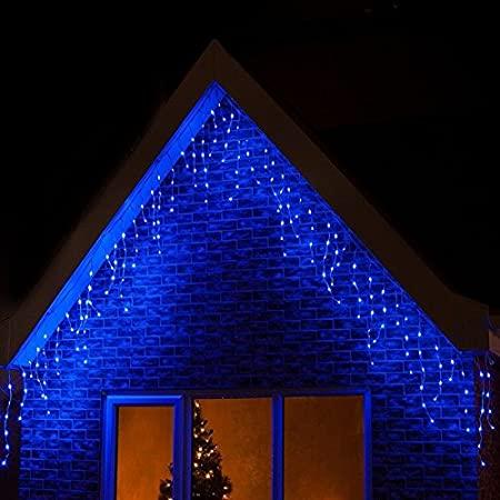 LED Blue Icicle Lights (20m) - View 1