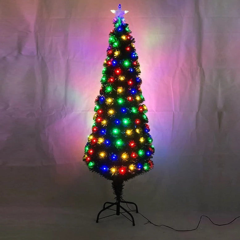 FIBREOPTIC TREE 150cm 185 MULTICOLOURED LEDS - Christmas World