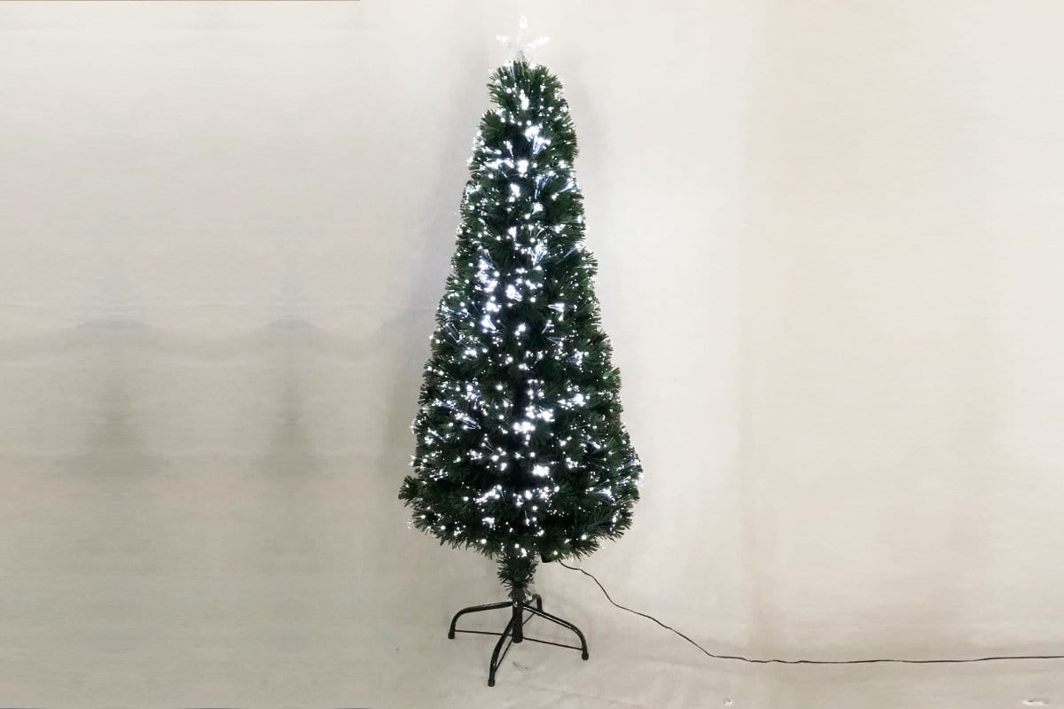 FIBREOPTIC TREE 150cm 185 COOL WHITE LEDS - Christmas World