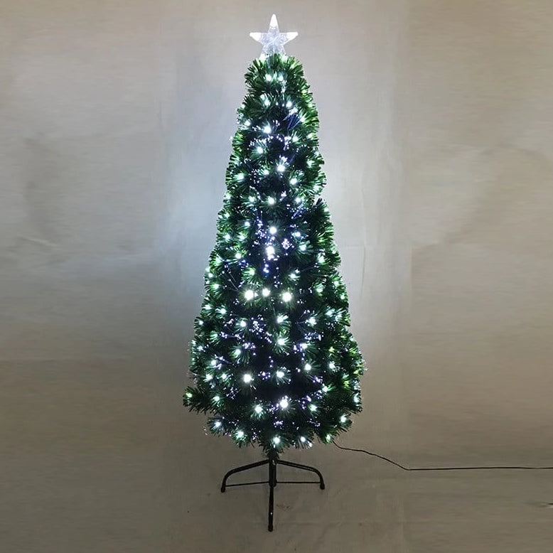 FIBREOPTIC TREE 150cm 185 COOL WHITE LEDS - Christmas World