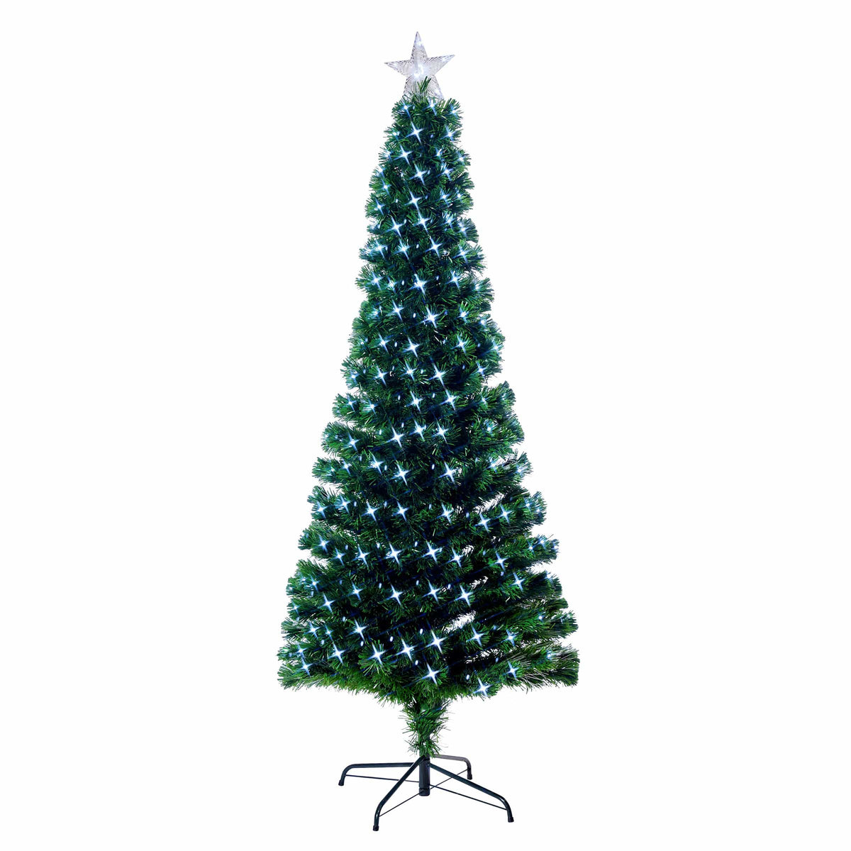 Slim Fibre Optic Tree with Cool White LEDs  (1.8m) - View 1