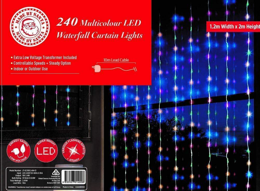 LED Multicolour Waterfall Curtain  (2x2m)