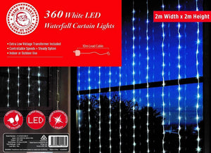 LED White Waterfall Curtain  (2x2m) - View 3