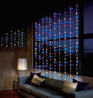 LED Multicolour Waterfall Curtain  (2x2m) - View 1