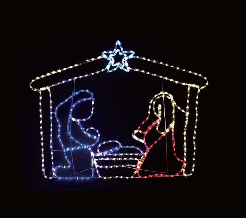LED Ropelight Nativity Stable