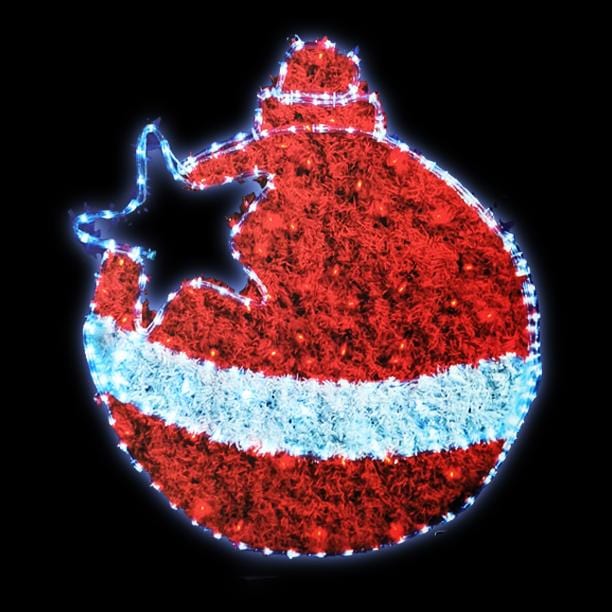 LED Tinsel Ropelight Bauble - Red