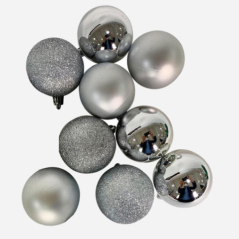 Silver Baubles (8cm)