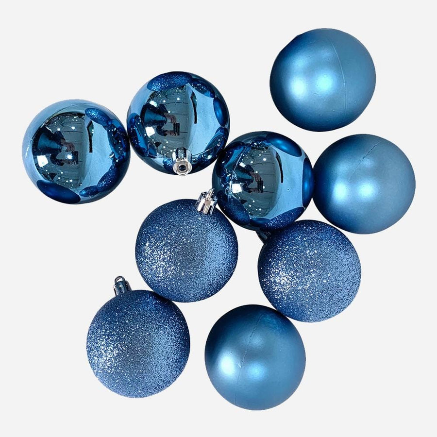 Sapphire Baubles (8cm) 9pcs