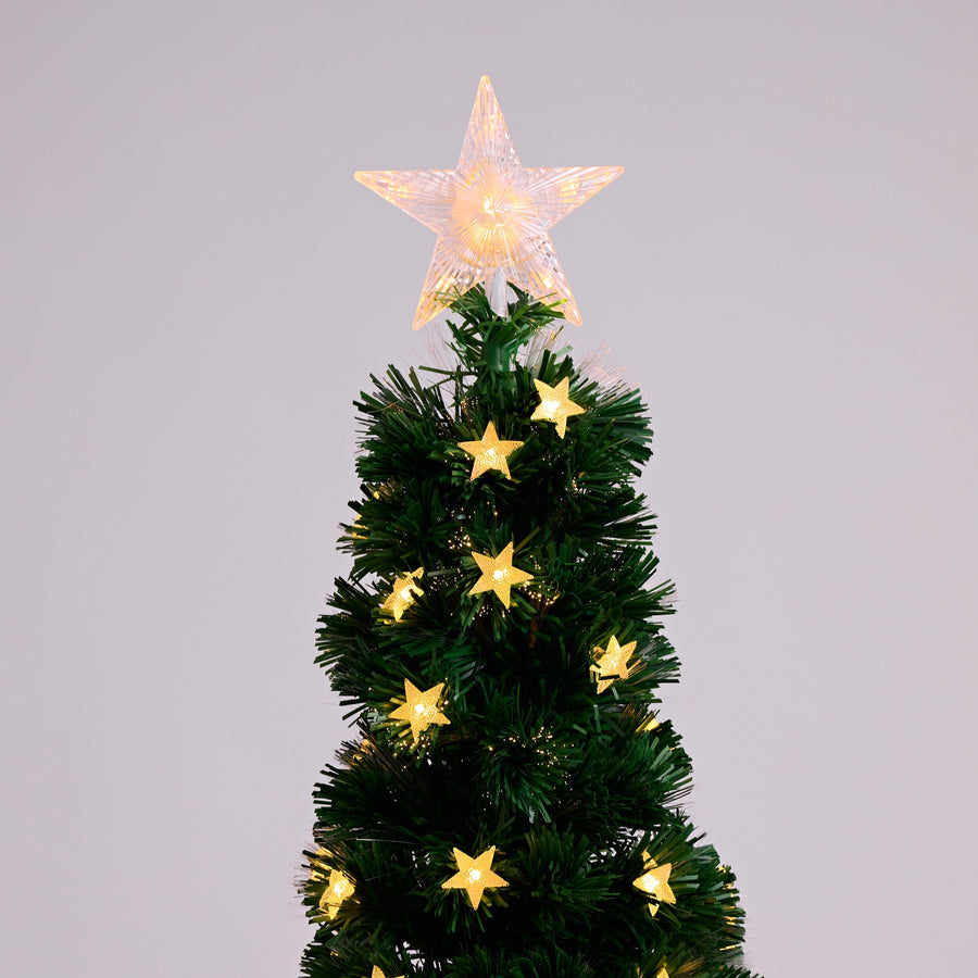 Fibre Optic Tree with 3D Stars LED Warm White (1.8m)