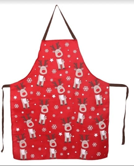 Apron Red With Cute Print Adult