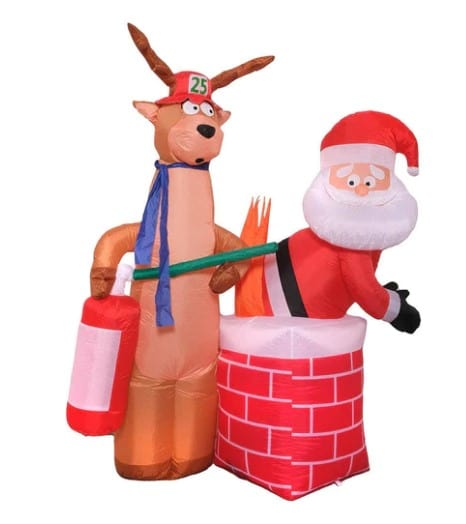 Inflatable Santa Stuck in Chimney (2.1m)
