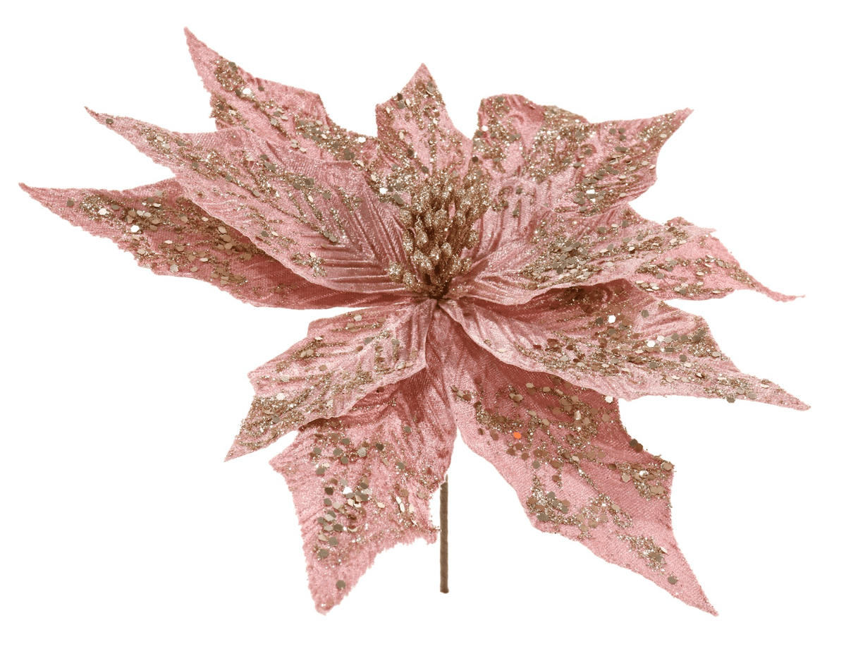 Pastel Mix Velvet Poinsettia 6 Asst (31cm)