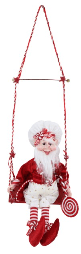 Grandfather Elf On Swing 4 Asst (66cm)