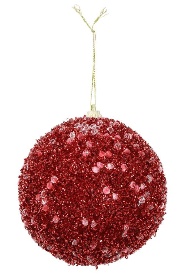 Icy Tinsel Bauble 4 Asst (10cm)