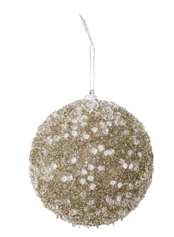 Icy Tinsel Bauble 4 Asst (10cm)