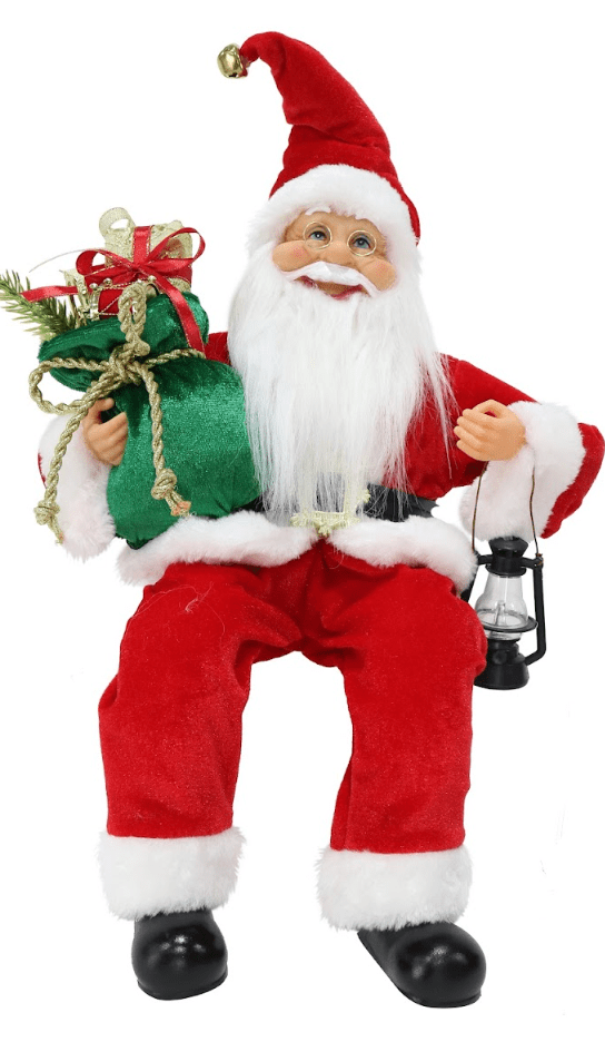 Luxury Sleigh or Shelf Sitting Santa 3 Asst (45cm)