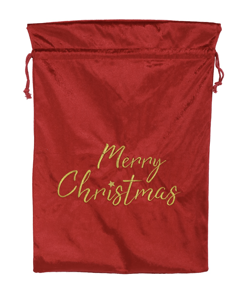 Deluxe Gold Embroidery Velvet Sack 2 Asst (50x70cm)