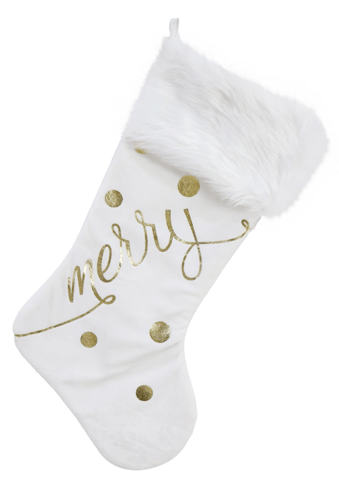 Gold Foil Merry Stocking 2 Asst (53cm)