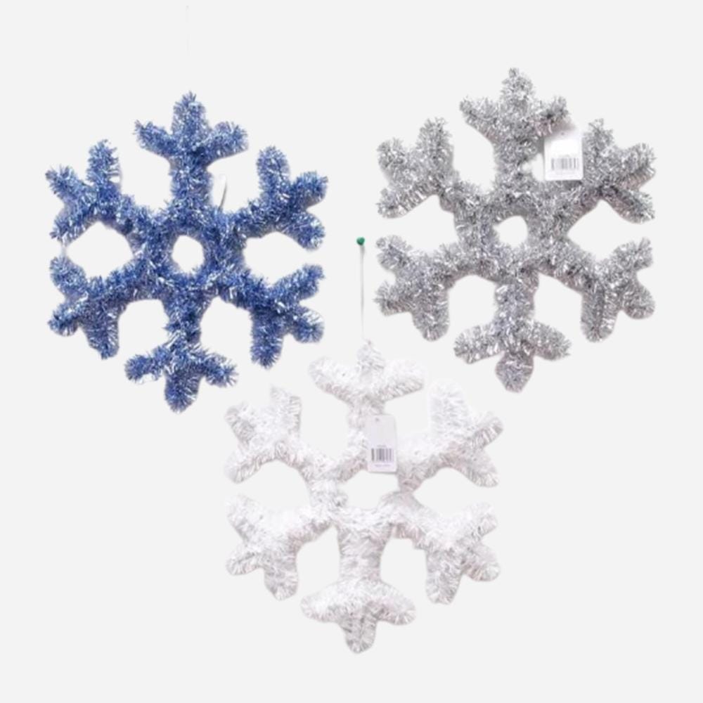 Tinsel Snowflake Decoration