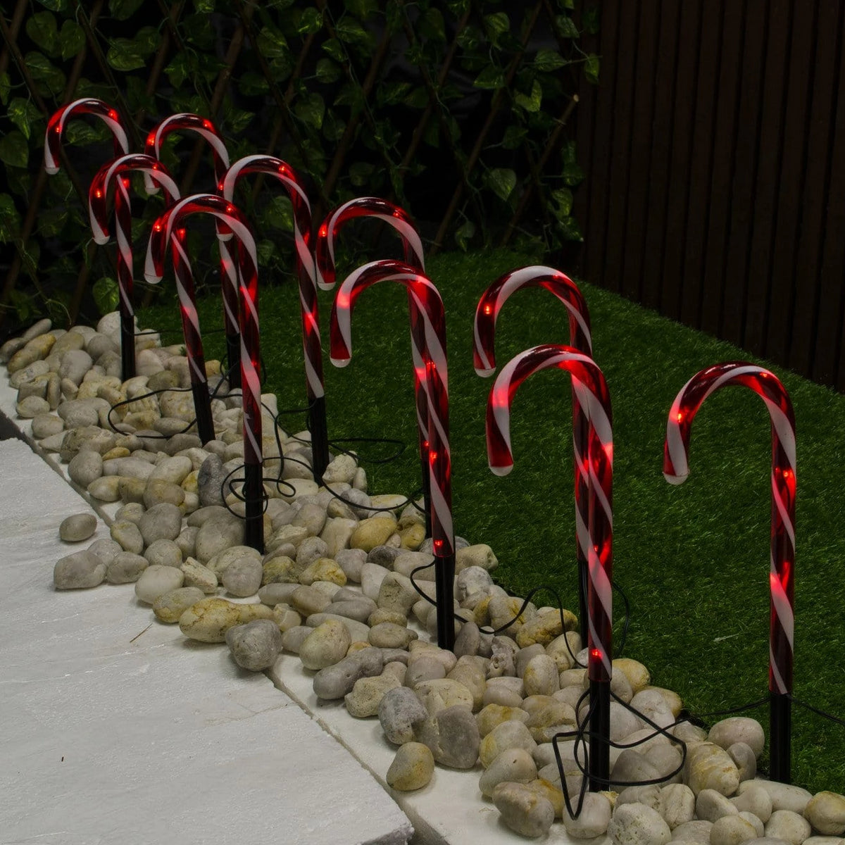 Solar LED Path Candy Canes 8pack - Christmas World