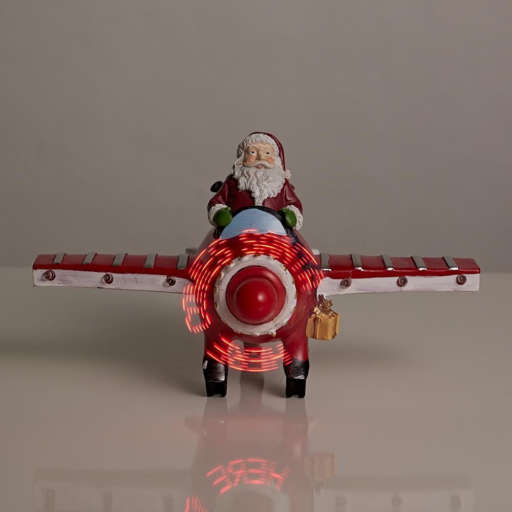 LED Ceramic Santa In Plane Propellor