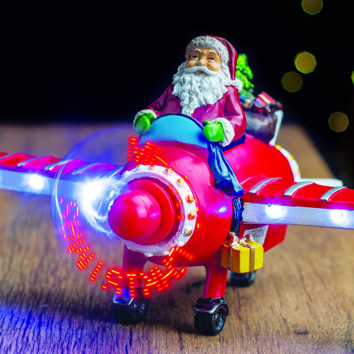 LED Ceramic Santa In Plane Propellor