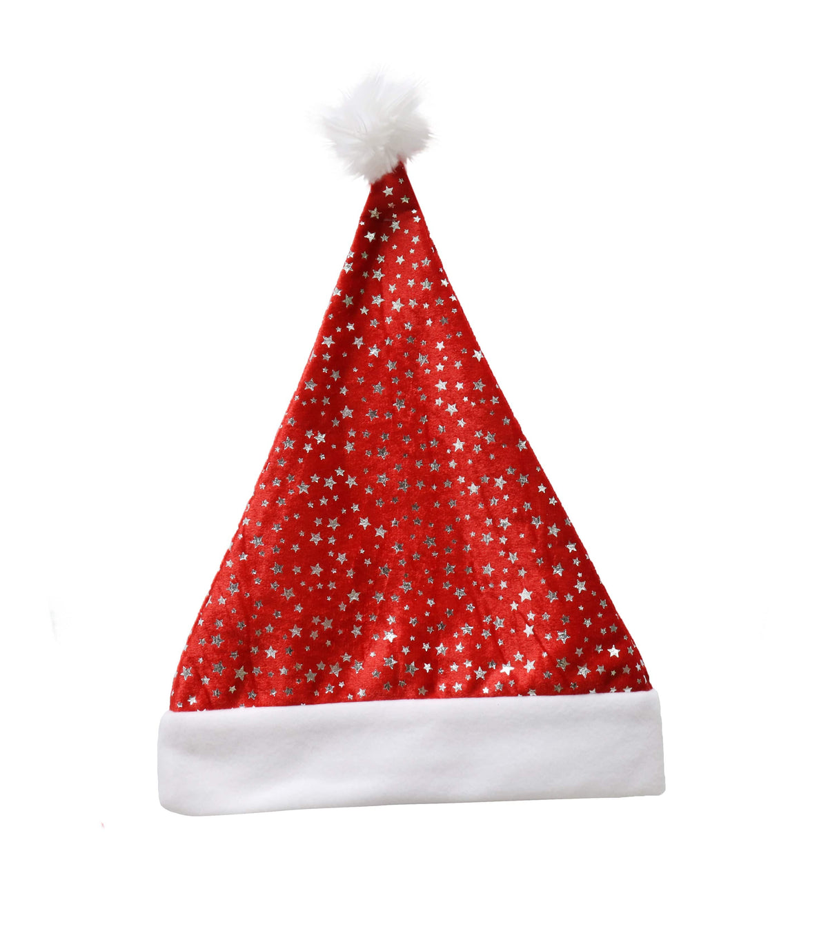 Santa Hat Velvet Silver Foiled 3 Asst