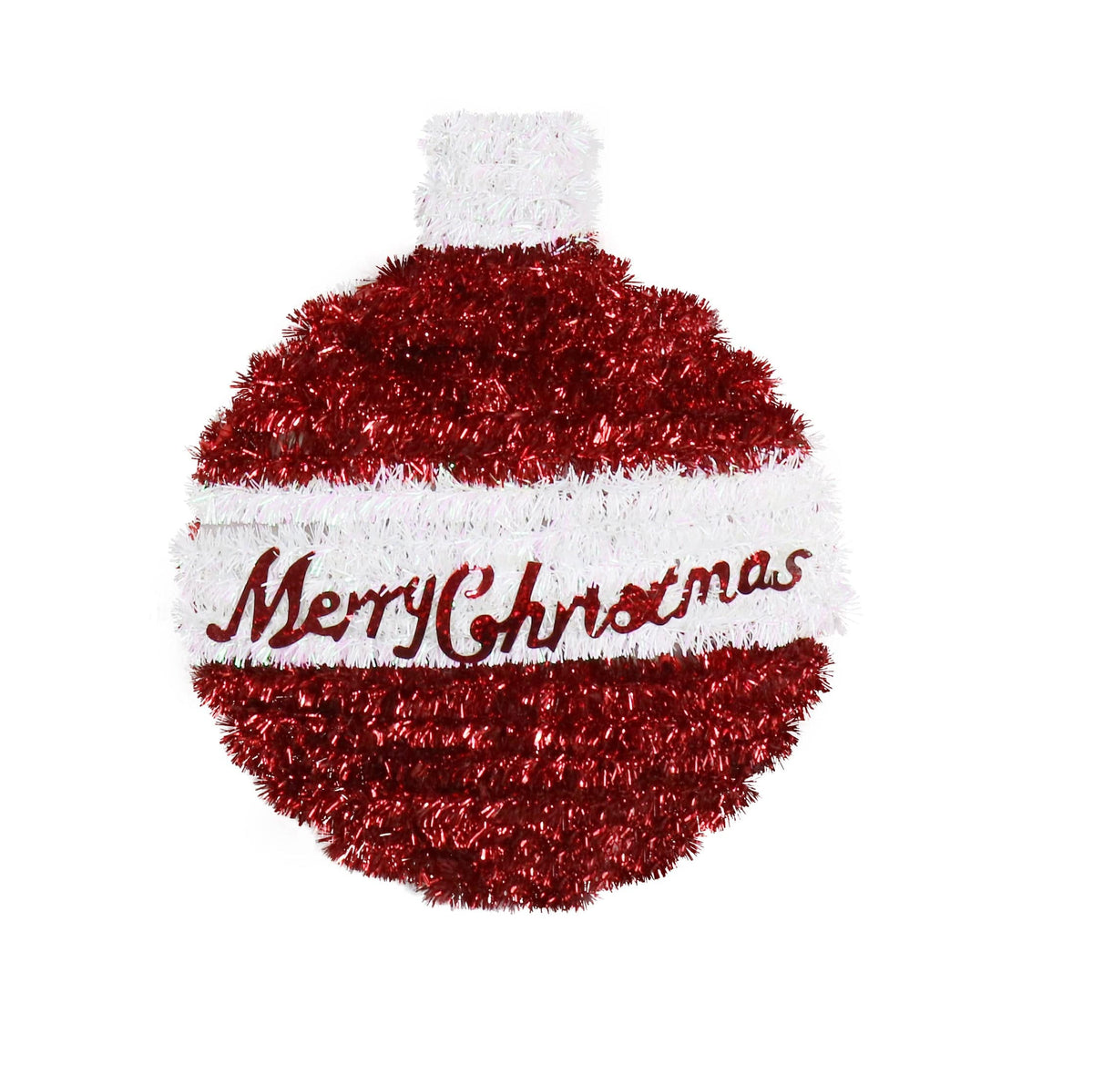 Tinsel Mini Bauble Plaque Asst (23cm)