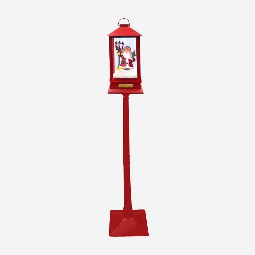 LED Snowing Red Musical Lamppost