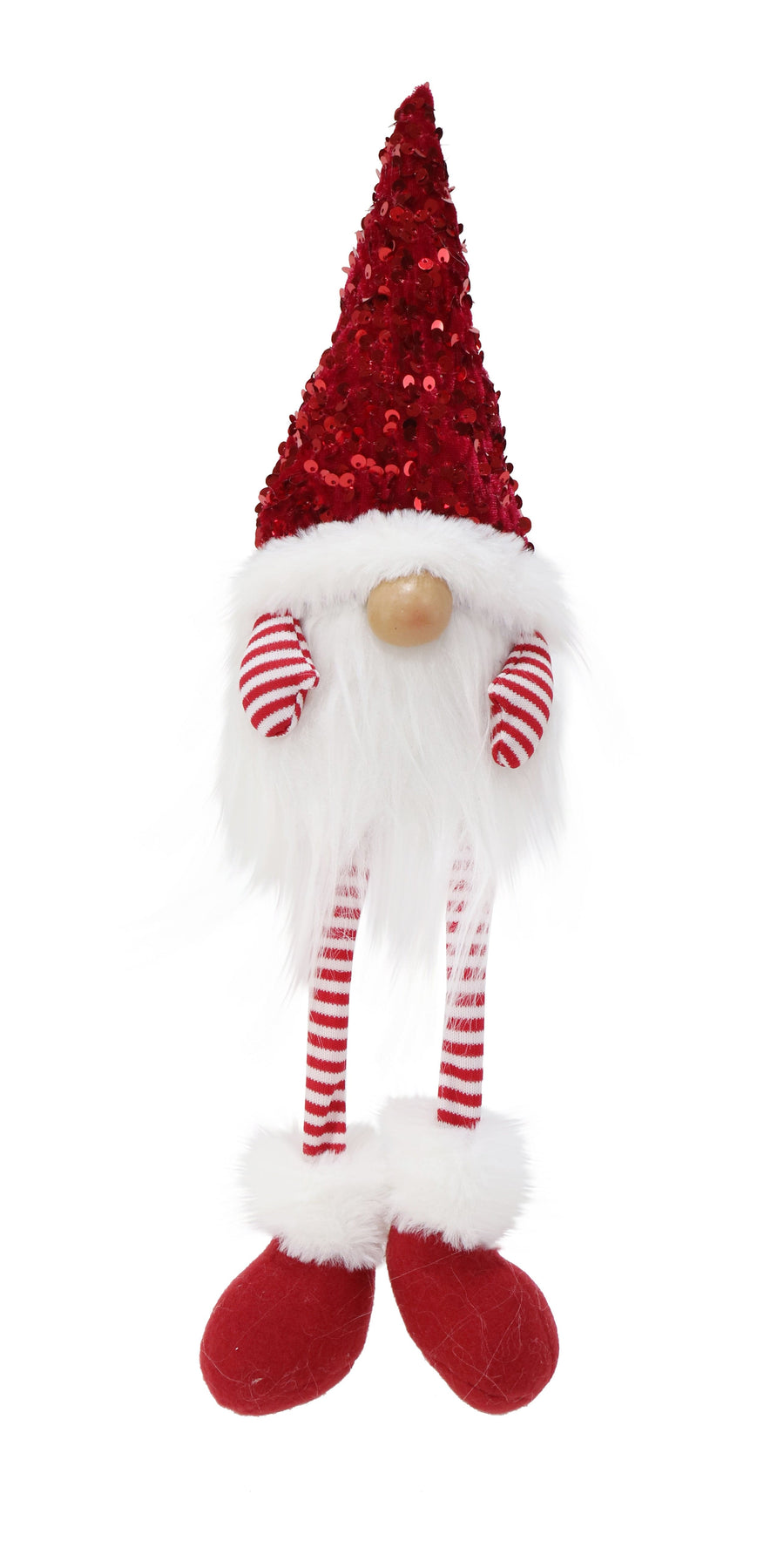 Furry Dangly Leg Candy Gnome with Sequin Hat