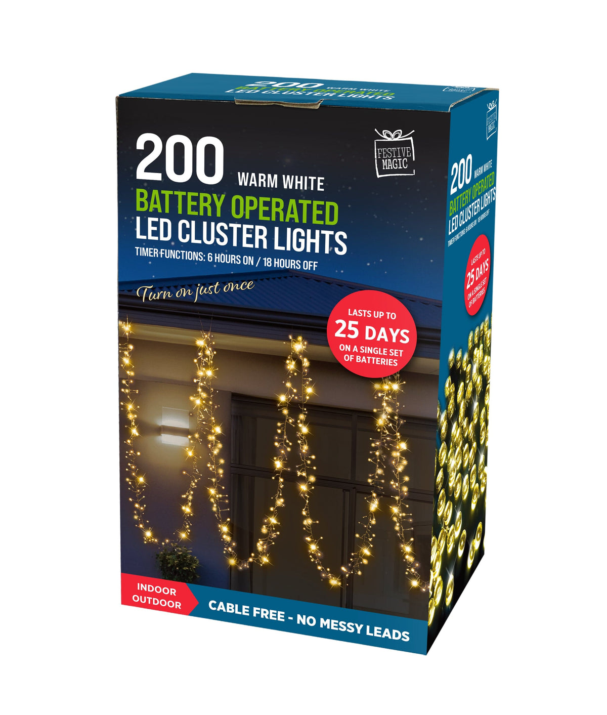 200 LED Battery Cluster Lights