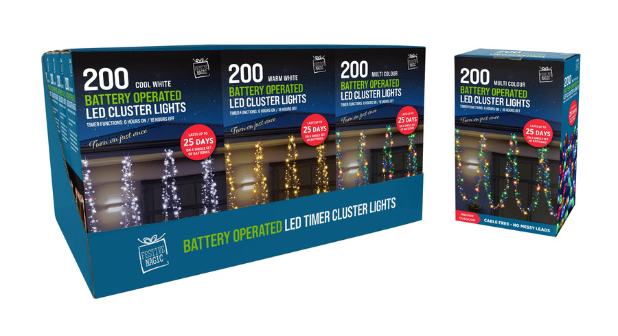 200 LED Battery Cluster Lights