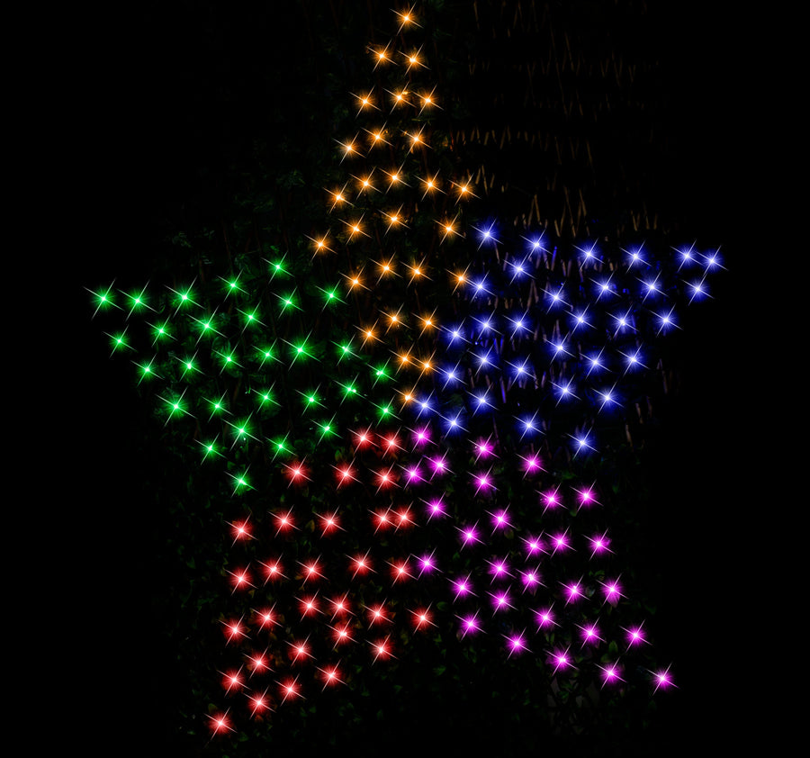 LED Solar Rainbow Star Net Light (150)